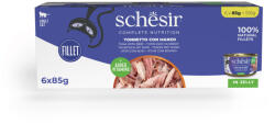 Schesir 6x85g Schesir Complete Nutrition Filet tonhal & marha aszpikban nedves macskatáp