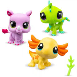 BANDAI Littlest Pet Shop LPS - Orrszarvú, axolotl és leguán figuraszett (LPS00550-01)