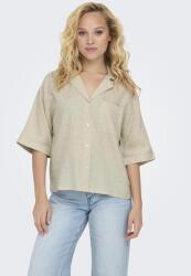 ONLY Only, Lentartalmú bő fazonú ing, Khaki, M (15314215-MOONBEAM-M)