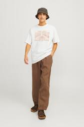 JACK & JONES Jack & Jones, Kerek nyakú mintás póló, Fehér, Narancssárga, L (12255860-CLOUD-DANCER-L)