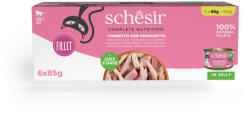 Schesir 6x85g Schesir Complete Nutrition Filet tonhal & sonka aszpikban nedves macskatáp