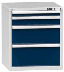 POLAK Fiókos szekrény ZB4, 731 x 753 x 840 mm, szürke-sötétkék