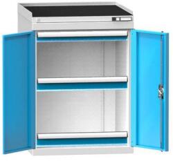 POLAK Gépszekrény ZDS3, 3 fiókos, 1010 x 731 x 620 mm, szürke/kék