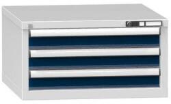 POLAK Fiókos szekrény ZB3, 731 x 753 x 390 mm, szürke-sötétkék