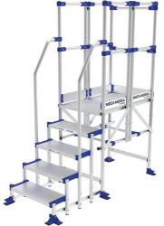 Tubesca-Comabi Meca Modul munkaállvány, 3 korláttal + 2 kapaszkodóval, 5 fokos, pallóhossz: 1 m