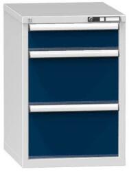 POLAK Fiókos szekrény ZE3, 578 x 753 x 840 mm, szürke-sötétkék