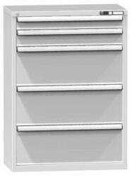 POLAK Fiókos szekrény ZR3, 884 x 464 x 1215 mm, szürkésszürke