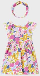 Mayoral Mayoral, Virágmintás ruha és fejpánt szett, Halvány narancssárga, Rózsaszín, 74 CM (1972-050-9M)