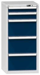 POLAK Fiókos szekrény ZA3, 578 x 600 x 1215 mm, szürke-sötétkék