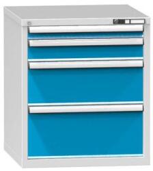 POLAK Fiókos szekrény ZB4, 731 x 753 x 840 mm, szürkéskék