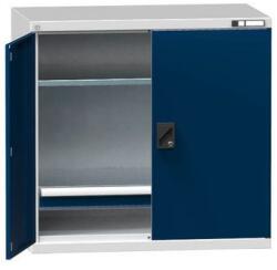 POLAK Fém műhelyszerszámdoboz SK1, 1000 x 1044 x 625 mm, 2 polc és 1 fiók, szürke/sötétkék