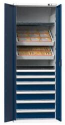 POLAK NC szekrény csuklós ajtókkal 36x27D felszereléssel, var. 12, szürke-sötétkék