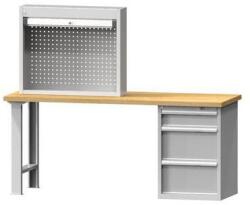 POLAK Munkalapra szerelhető szekrény rolós függönnyel, 930 x 220 x 780 mm, szürke