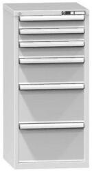 POLAK Fiókos szekrény ZA6, 578 x 600 x 1215 mm, szürkésszürke