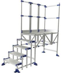 Tubesca-Comabi Meca Modul munkaállvány, 2 korláttal, 5 fokos, pallóhossz: 1, 5 m