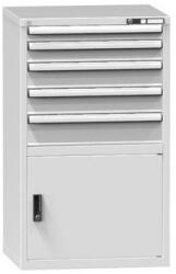 POLAK Fiókos szekrény ZD2, 731 x 600 x 1215 mm, szürkésszürke