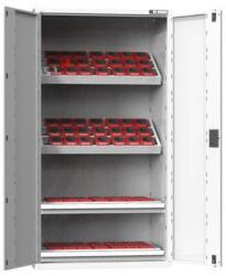 POLAK NC szekrény csuklós ajtókkal 54x27D felszereléssel, 8-as variáció, szürkés-szürke