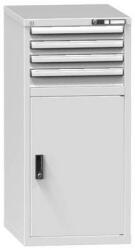 POLAK Fiókos szekrény ZE1, 578 x 753 x 1215 mm, szürkésszürke