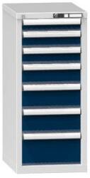 POLAK Fiókos szekrény ZL6, 442 x 600 x 990 mm, szürke-sötétkék