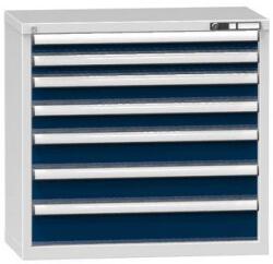 POLAK Műhely fiókos szekrény ZR, 7 fiókos, 840 x 884 x 464 mm, szürke/sötétkék