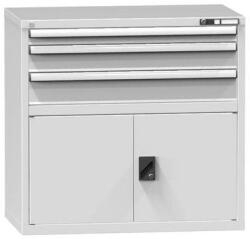 POLAK Fiókos szekrény ZC2, 1037 x 600 x 990 mm, szürkésszürke