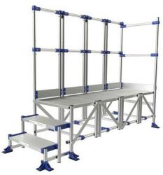 Tubesca-Comabi Meca Modul munkaállvány, 2 korláttal, 3 fokos, pallóhossz: 2 m