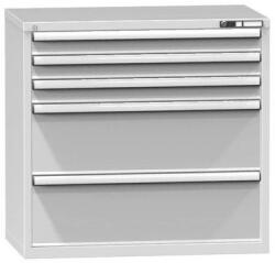 POLAK Fiókos szekrény ZC3, 1037 x 600 x 990 mm, szürkésszürke