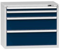 POLAK Fiókos szekrény ZC4, 1037 x 600 x 840 mm, szürke-sötétkék