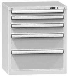 POLAK Fiókos szekrény ZD5, 731 x 600 x 840 mm, szürkésszürke