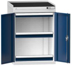 POLAK Gépszekrény ZDS3, 3 fiókos, 1010 x 731 x 620 mm, szürke/sötétkék