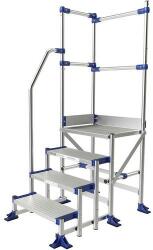 Tubesca-Comabi Meca Modul munkaállvány, 2 korláttal + 1 kapaszkodóval, 4 fokos, pallóhossz: 0, 5 m