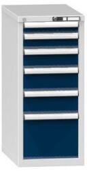 POLAK Fiókos szekrény ZH4, 442 x 753 x 990 mm, szürke-sötétkék