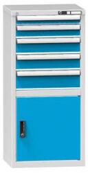 POLAK Fiókos szekrény ZN2, 578 x 464 x 1215 mm, szürkéskék