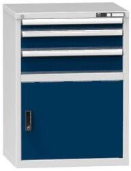 POLAK Fiókos szekrény ZD2, 731 x 600 x 990 mm, szürke-sötétkék