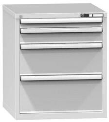 POLAK Fiókos szekrény ZB4, 731 x 753 x 840 mm, szürkésszürke