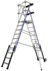 Tubesca-Comabi Sherpascopic Saloon állítható alumínium munkaállvány, 8-10 fokos