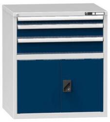 POLAK Fiókos szekrény ZK2, 884 x 753 x 990 mm, szürke-sötétkék