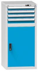 POLAK Fiókos szekrény ZA1, 578 x 600 x 1215 mm, szürkéskék