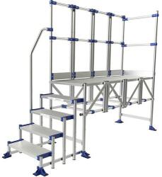 Tubesca-Comabi Meca Modul munkaállvány, 2 korláttal + 1 kapaszkodóval, 5 fokos, pallóhossz: 2 m
