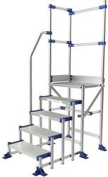 Tubesca-Comabi Meca Modul munkaállvány, 2 korláttal + 1 kapaszkodóval, 5 fokos, pallóhossz: 0, 5 m