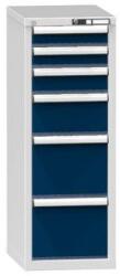 POLAK Fiókos szekrény ZL6, 442 x 600 x 1215 mm, szürke-sötétkék
