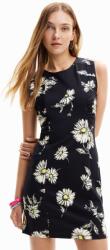 Desigual DESIGUAL, Virágmintás miniruha, Fekete, Fehér, Sárga, XL (24SWVK18-2000-XL)