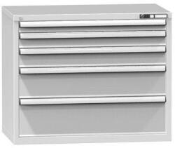 POLAK Fiókos szekrény ZC5, 1037 x 600 x 840 mm, szürkésszürke