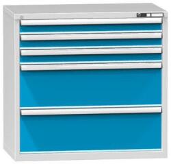 POLAK Fiókos szekrény ZC3, 1037 x 600 x 990 mm, szürkéskék