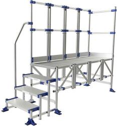 Tubesca-Comabi Meca Modul munkaállvány, 2 korláttal + 1 kapaszkodóval, 4 fokos, pallóhossz: 2 m