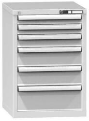 POLAK Fiókos szekrény ZA7, 578 x 600 x 840 mm, szürkésszürke