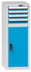 POLAK Fiókos szekrény ZL1, 442 x 600 x 1215 mm, szürkéskék