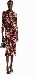 Desigual DESIGUAL, Virágmintás ingruha, Fekete, Mandarin narancs, Rózsaszín, S (24WWVW62-3068-S)
