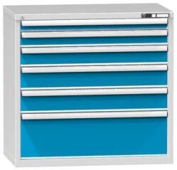 POLAK Fiókos szekrény ZC4, 1037 x 600 x 990 mm, szürkéskék