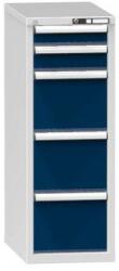 POLAK Fiókos szekrény ZH3, 442 x 753 x 1215 mm, szürke-sötétkék